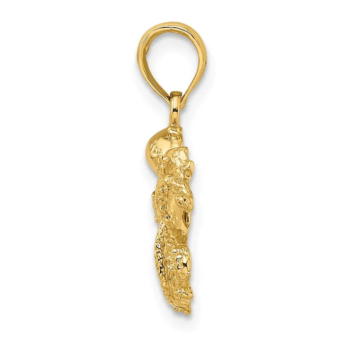 TreasureFineJewelers Charm Necklaces 14K Textured Octopus Charm