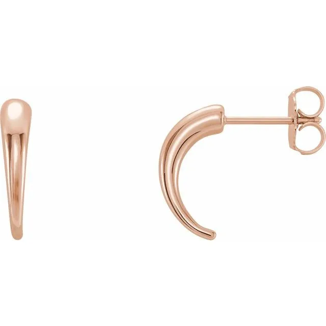 TreasureFineJewelers Earrings 14K Rose Gold JHoop Earrings