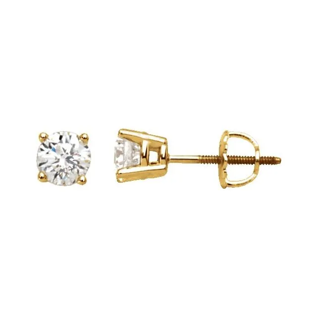TreasureFineJewelers Earrings 14K Yellow Gold 1 CTW Natural Diamond Stud Earrings