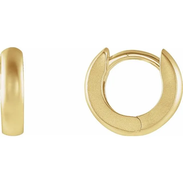 TreasureFineJewelers Earrings 14K Yellow Gold 95 mm Hinged Huggie Hoop Earrings