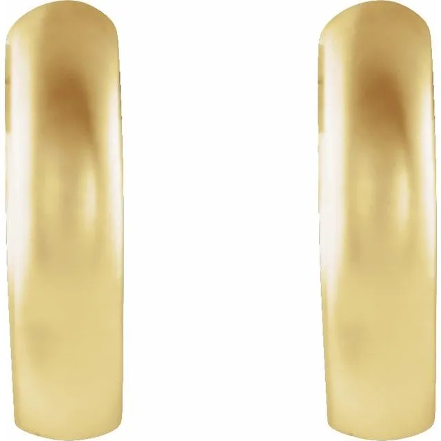 TreasureFineJewelers Earrings 14K Yellow Gold 95 mm Hinged Huggie Hoop Earrings