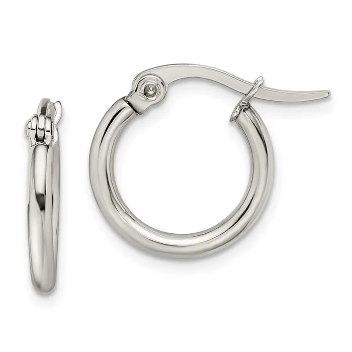 TreasureFineJewelers Earrings Stainless Steel Polished 155mm Diameter Hoop Earrings TreasureFineJewelers Earrings Stainless Steel Polished 155mm Diameter Hoop Earrings
