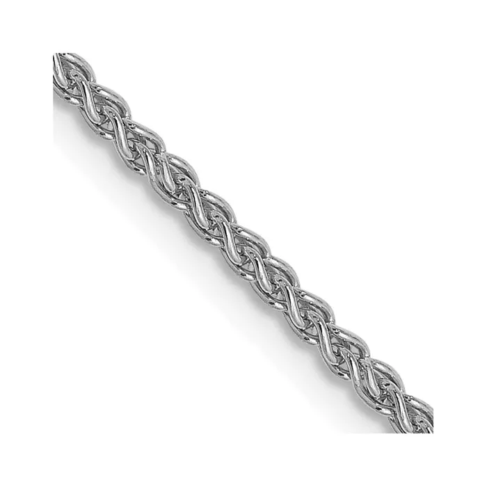 TreasureFineJewelers Leslies 10K White Gold 15mm DC Wheat Chain Necklaces TreasureFineJewelers Leslies 10K White Gold 15mm DC Wheat Chain Necklaces