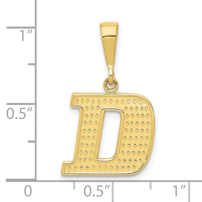 TreasureFineJewelers Necklaces 10k Yellow Gold Initial D Pendant