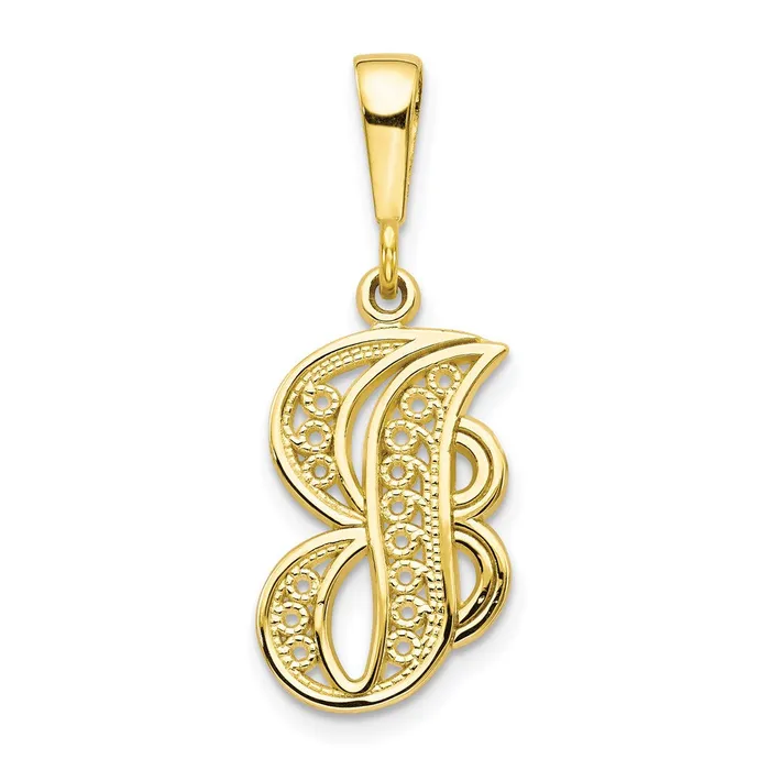 TreasureFineJewelers Necklaces 10k Yellow Gold Initial J Pendant
