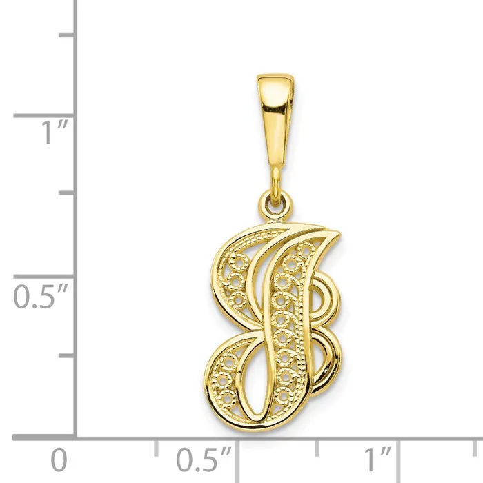TreasureFineJewelers Necklaces 10k Yellow Gold Initial J Pendant