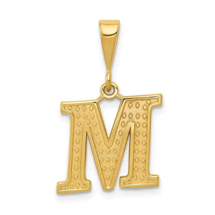 TreasureFineJewelers Necklaces 10k Yellow Gold Initial M Pendant