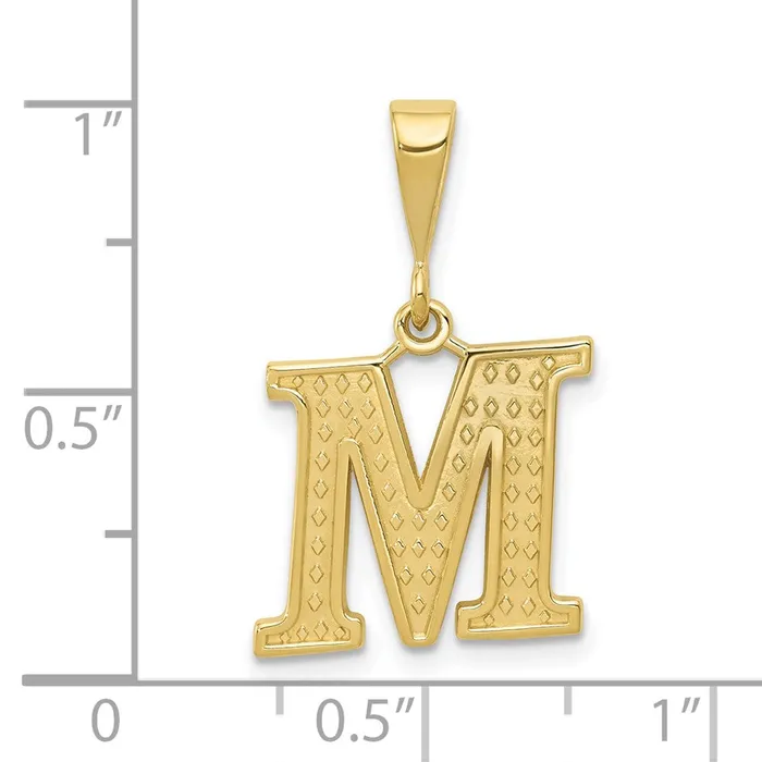 TreasureFineJewelers Necklaces 10k Yellow Gold Initial M Pendant