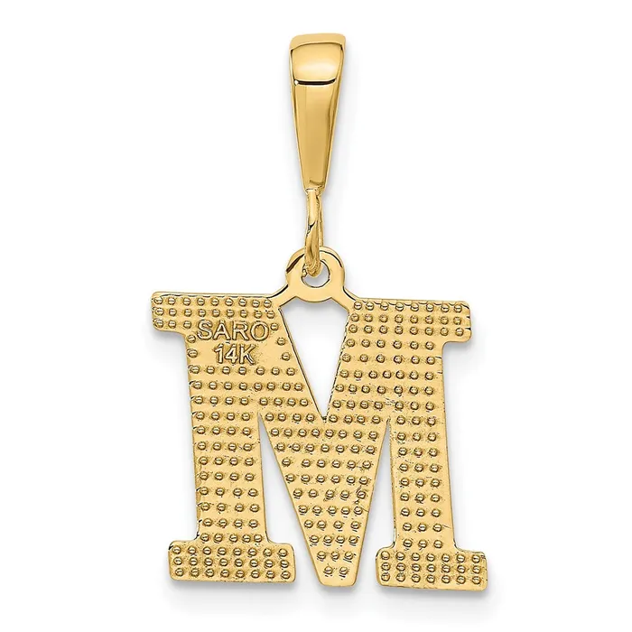 TreasureFineJewelers Necklaces 10k Yellow Gold Initial M Pendant