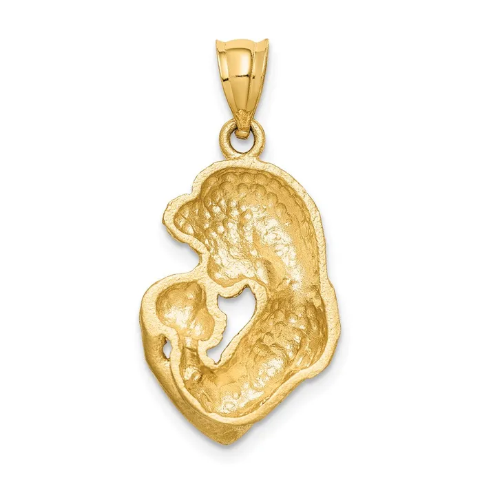 TreasureFineJewelers Necklaces 14K Brushed Diamondcut MomBaby Pendant