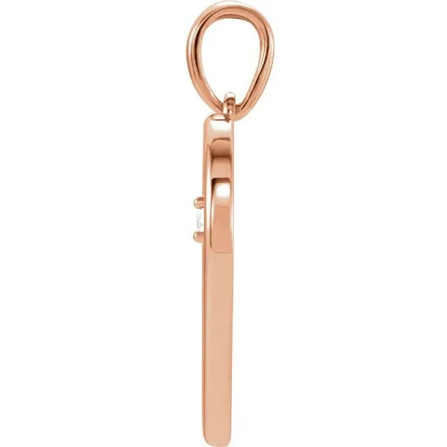 TreasureFineJewelers Necklaces 14K Rose 02 CTW Diamond Heart Pendant