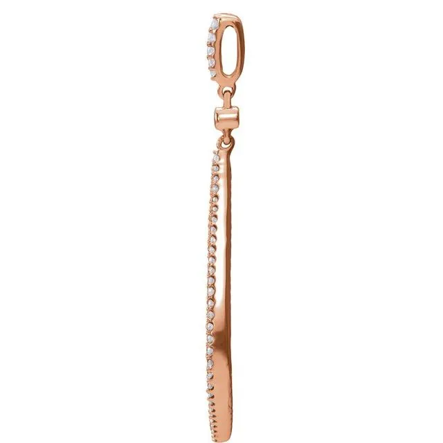TreasureFineJewelers Necklaces 14K Rose Gold 14 CTW Natural Diamond Pendant
