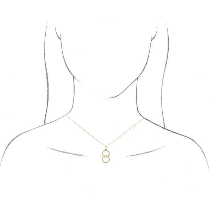 TreasureFineJewelers Necklaces 14K Rose Gold Interlocking Circle 1618 Necklace