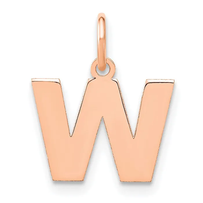 TreasureFineJewelers Necklaces 14k Rose Gold Letter W Initial Pendant