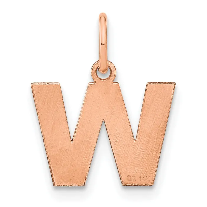 TreasureFineJewelers Necklaces 14k Rose Gold Letter W Initial Pendant