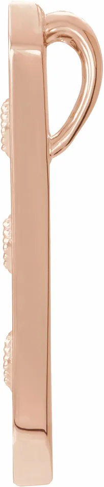 TreasureFineJewelers Necklaces 14K Rose Gold VintageInspired Vertical Bar Pendant