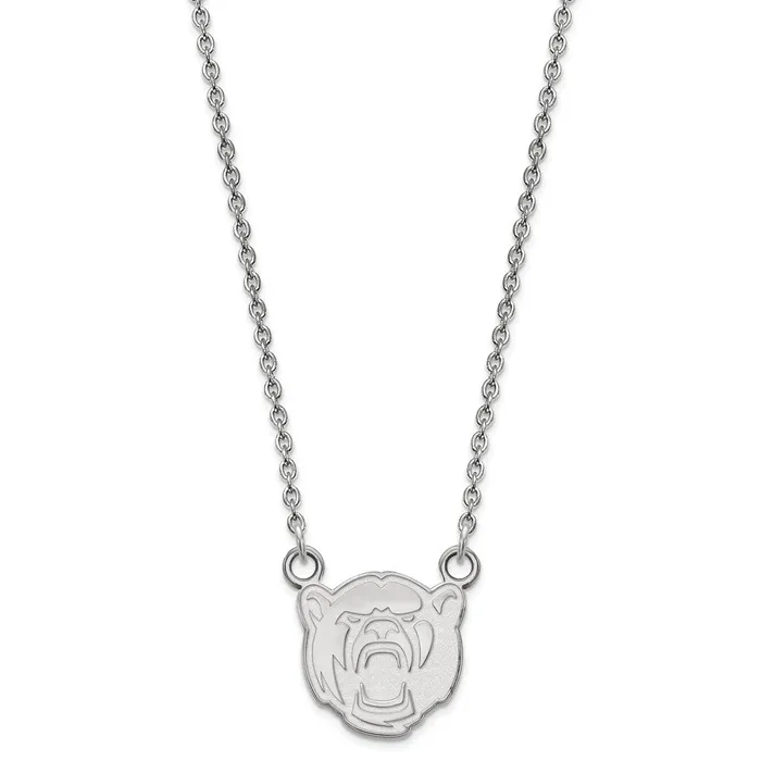 TreasureFineJewelers Necklaces 14K White Gold Baylor University Small Pendant with Necklace