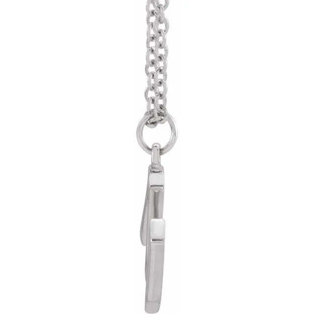 TreasureFineJewelers Necklaces 14K White Gold Initial M Dangle 16 Necklace