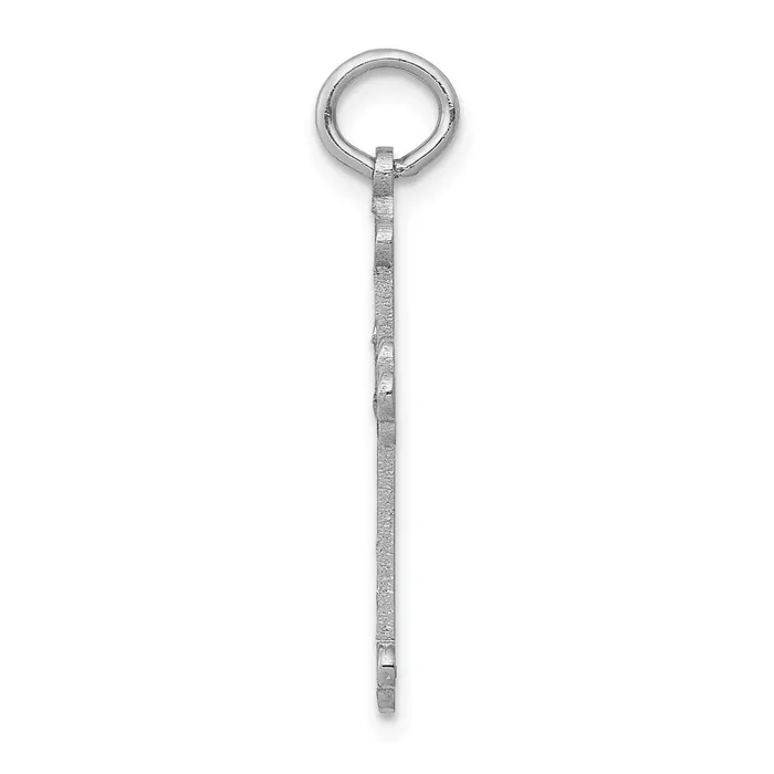 TreasureFineJewelers Necklaces 14K White Gold Laser Designed Cross Pendant