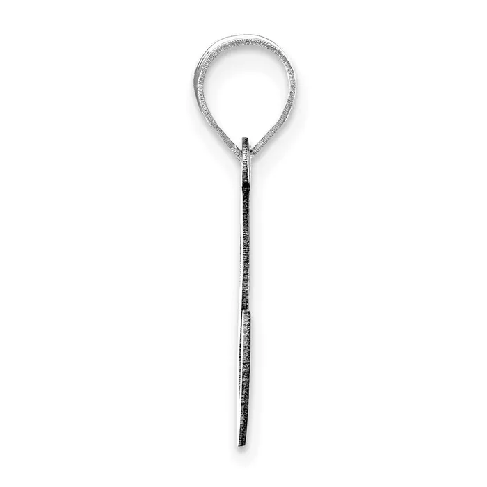 TreasureFineJewelers Necklaces 14k White Gold Polished Bubble Letter S Initial Pendant