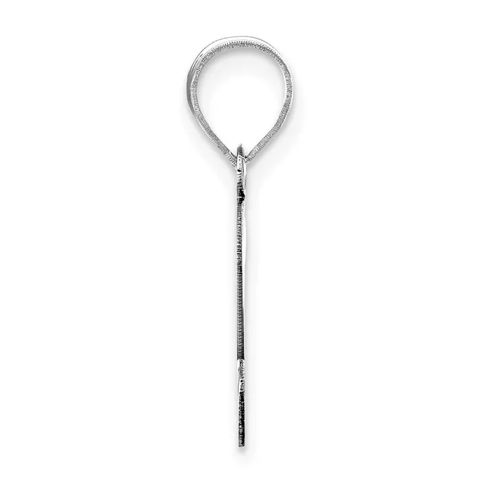 TreasureFineJewelers Necklaces 14k White Gold Polished Script Letter S Initial Pendant