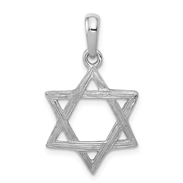 TreasureFineJewelers Necklaces 14k White Gold Star Of David Pendant