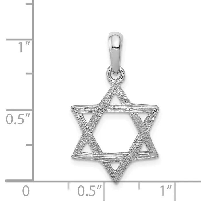 TreasureFineJewelers Necklaces 14k White Gold Star Of David Pendant