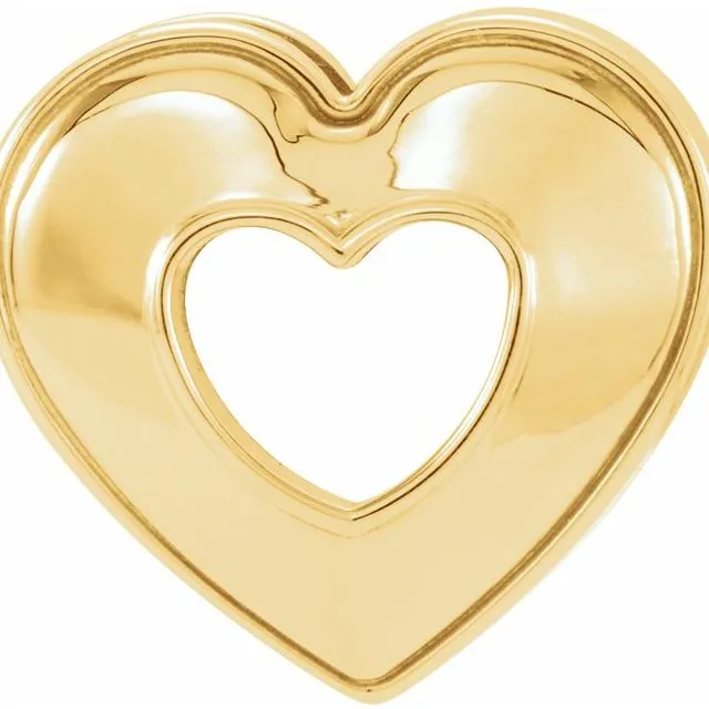 TreasureFineJewelers Necklaces 14K Yellow 14x14 mm Heart Slide Pendant