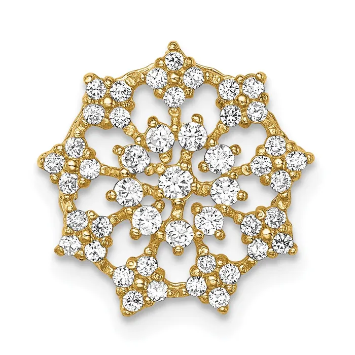 TreasureFineJewelers Necklaces 14k Yellow Gold Fancy CZ Chain Slide Pendant TreasureFineJewelers Necklaces 14k Yellow Gold Fancy CZ Chain Slide Pendant