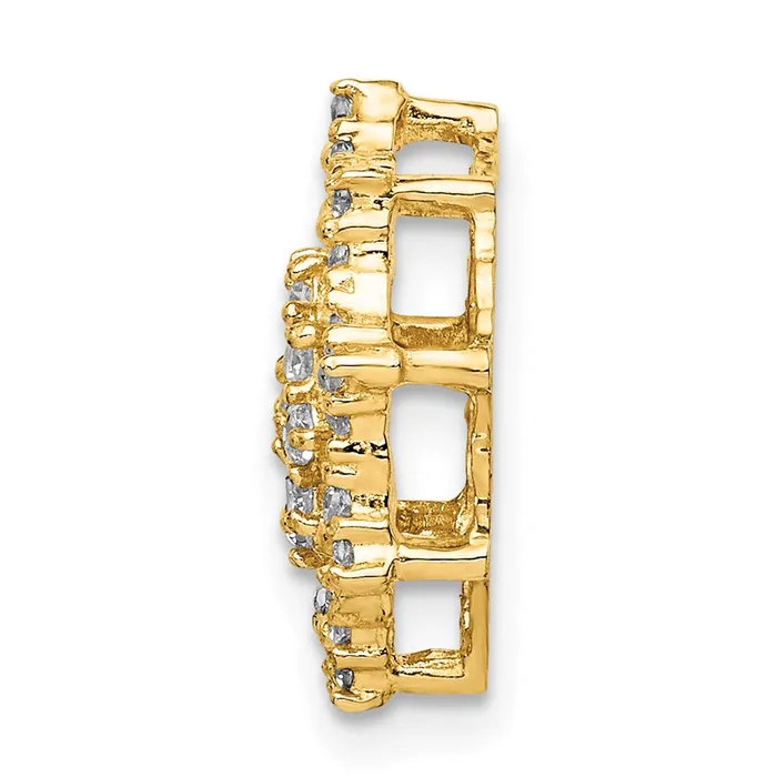 TreasureFineJewelers Necklaces 14k Yellow Gold Fancy CZ Chain Slide Pendant