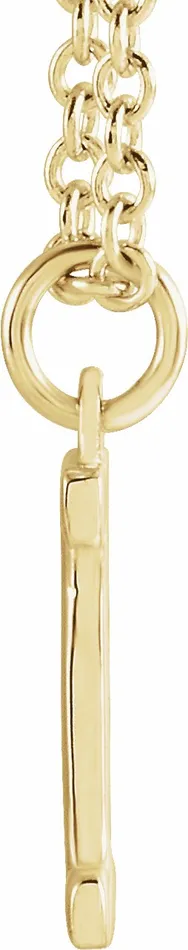 TreasureFineJewelers Necklaces 14K Yellow Gold Initial I Dangle 18 Necklace