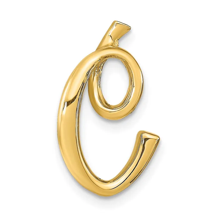 TreasureFineJewelers Necklaces 14k Yellow Gold Polished Letter C Initial Slide TreasureFineJewelers Necklaces 14k Yellow Gold Polished Letter C Initial Slide