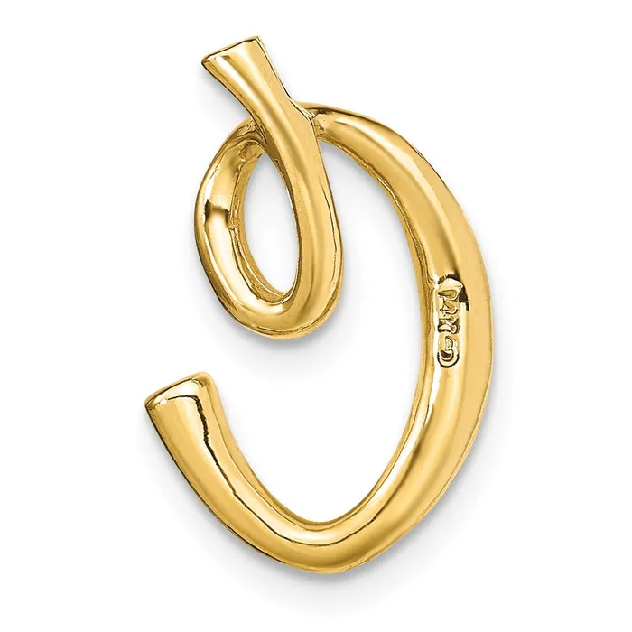 TreasureFineJewelers Necklaces 14k Yellow Gold Polished Letter C Initial Slide