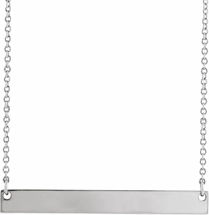 TreasureFineJewelers Necklaces Platinum 34x4 mm Bar 18 Necklace