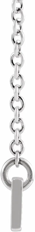 TreasureFineJewelers Necklaces Platinum 34x4 mm Bar 18 Necklace