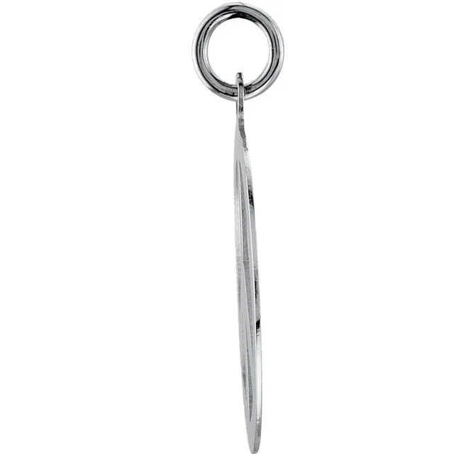 TreasureFineJewelers Necklaces Sterling Silver 21 mm Peace Sign Pendant