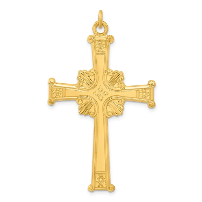 TreasureFineJewelers Necklaces Sterling Silver 24k Goldplated Cross Pendant TreasureFineJewelers Necklaces Sterling Silver 24k Goldplated Cross Pendant