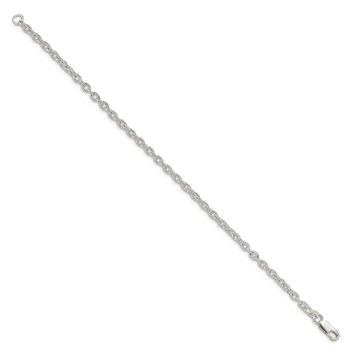 TreasureFineJewelers Necklaces Sterling Silver 35mm Cable Chain