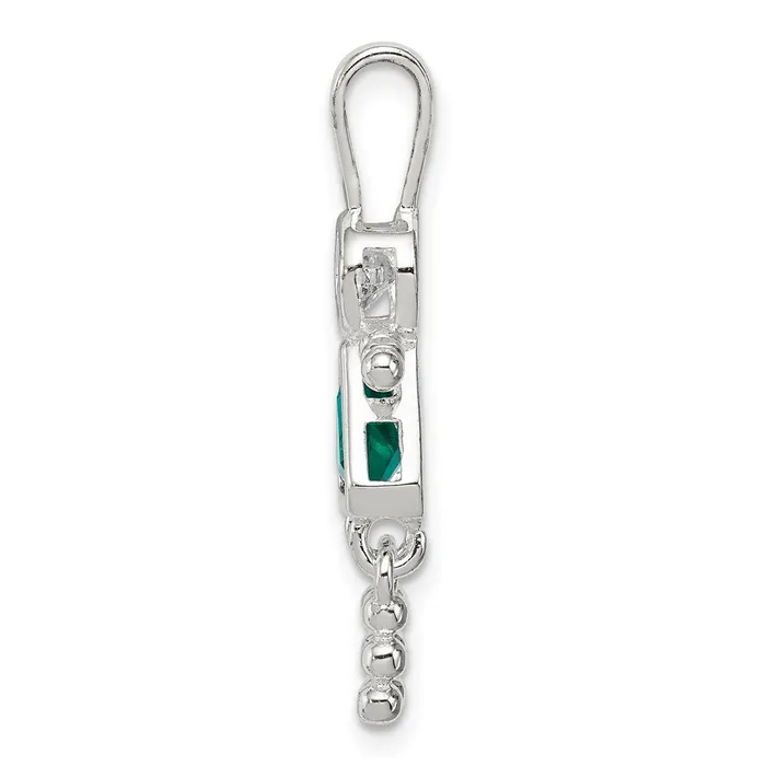 TreasureFineJewelers Necklaces Sterling Silver CZ May Glass Girl Pendant