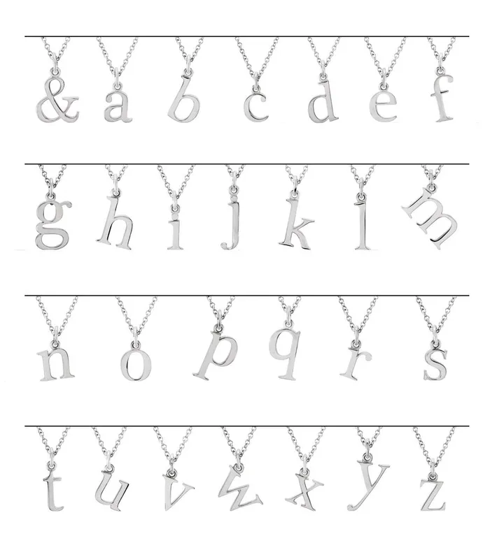 TreasureFineJewelers Necklaces Sterling Silver Lowercase Initial a 16 Necklace