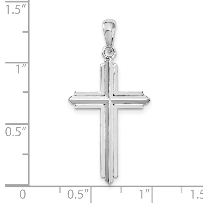 TreasureFineJewelers Necklaces Sterling Silver Passion Cross wFrame Pendant