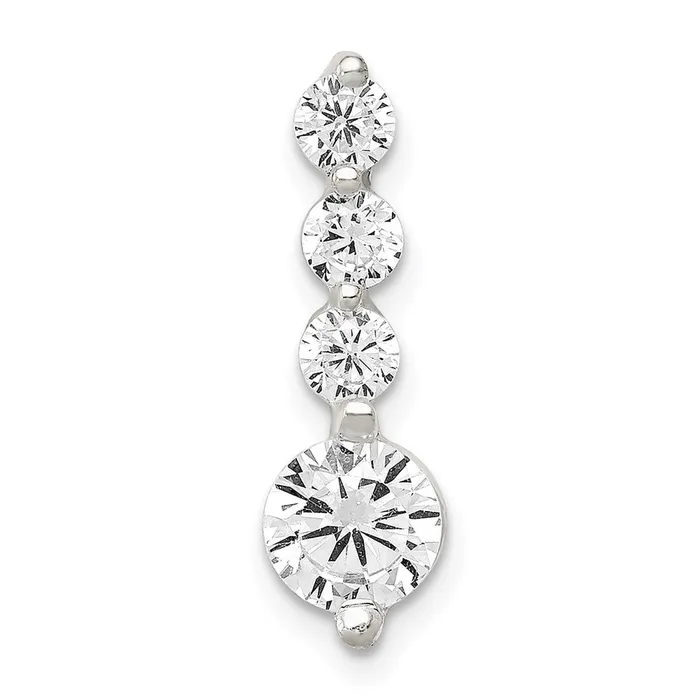 TreasureFineJewelers Necklaces Sterling Silver Polished CZ Pendant