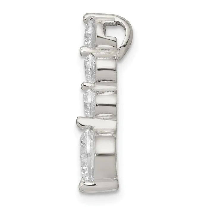 TreasureFineJewelers Necklaces Sterling Silver Polished CZ Pendant