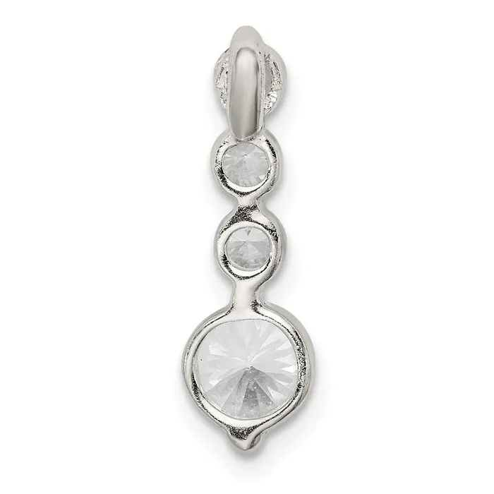 TreasureFineJewelers Necklaces Sterling Silver Polished CZ Pendant