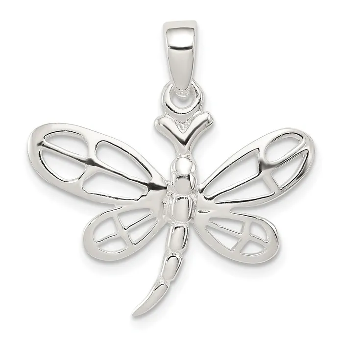 TreasureFineJewelers Necklaces Sterling Silver Polished Dragonfly Pendant