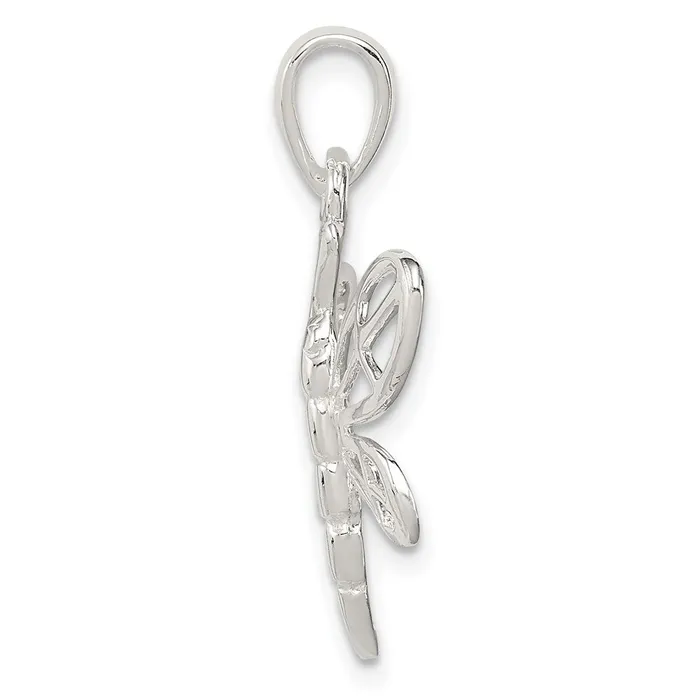 TreasureFineJewelers Necklaces Sterling Silver Polished Dragonfly Pendant