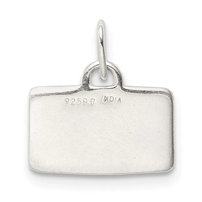 TreasureFineJewelers Necklaces Sterling Silver Polished Enamel ABC 123 Pendant