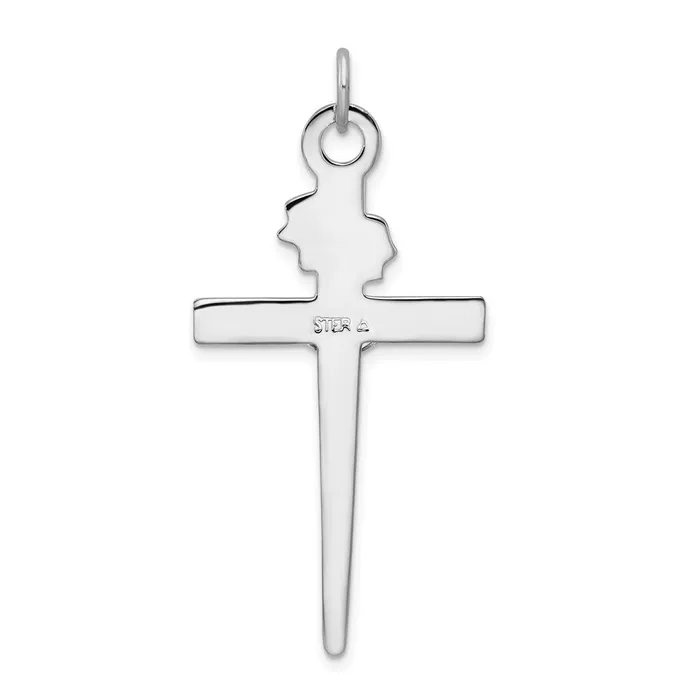 TreasureFineJewelers Necklaces Sterling Silver Rhodiumplated 18k Goldplated Crucifix Pendant