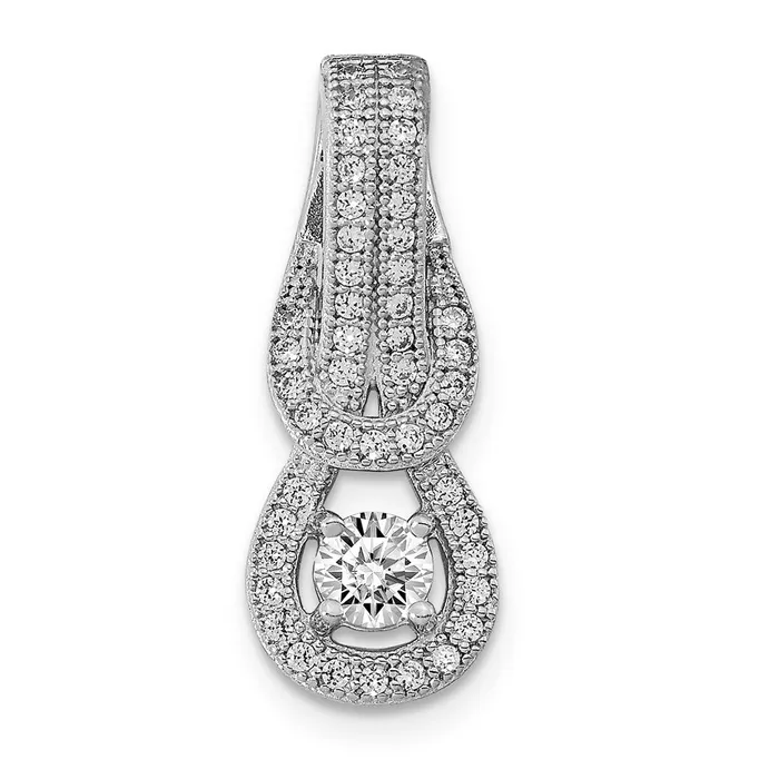 TreasureFineJewelers Necklaces Sterling Silver Rhodiumplated CZ Love Knot Pendant TreasureFineJewelers Necklaces Sterling Silver Rhodiumplated CZ Love Knot Pendant