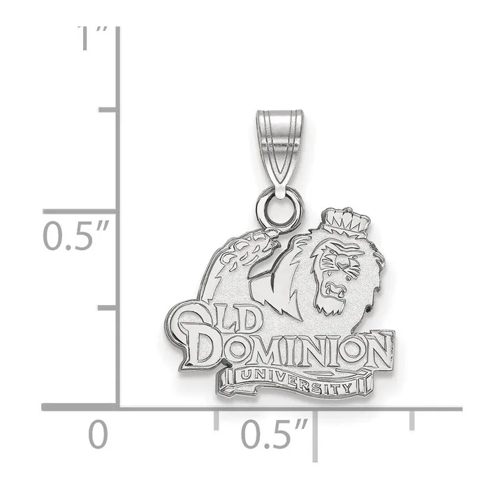 TreasureFineJewelers Necklaces Sterling Silver Rhodiumplated Old Dominion University Small Pendant